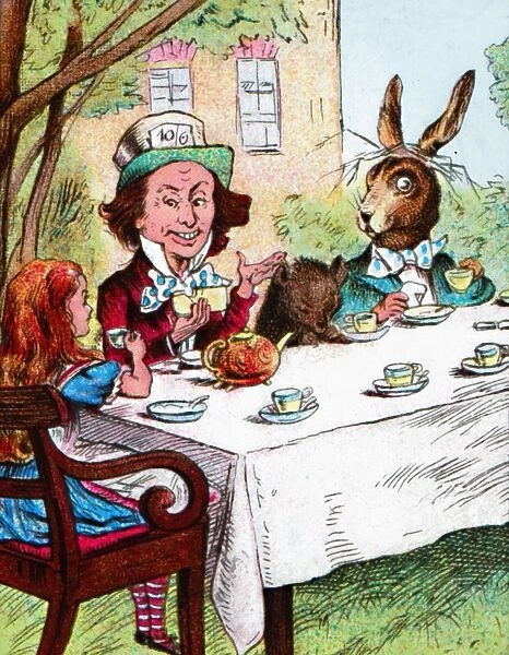 Alice at the Mad Hatters Tea Party, c1910. Artist: John Tenniel