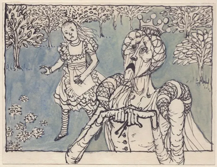 Framed Print : Alice and the White Queen, 1953. Creator: Shirley Markham Framed Print : Alice and the White Queen, 1953. Creator: Shirley Markham