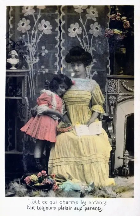 Framed Print : All that charms the children French Postcard, c1900 Framed Print : All that charms the children French Postcard, c1900