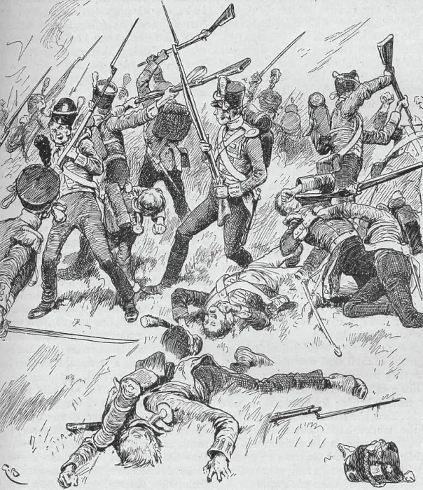 Framed Print : All Formation Was Lost, And Each Man Fought For Himself, 1902. Artist: GB Framed Print : All Formation Was Lost, And Each Man Fought For Himself, 1902. Artist: GB