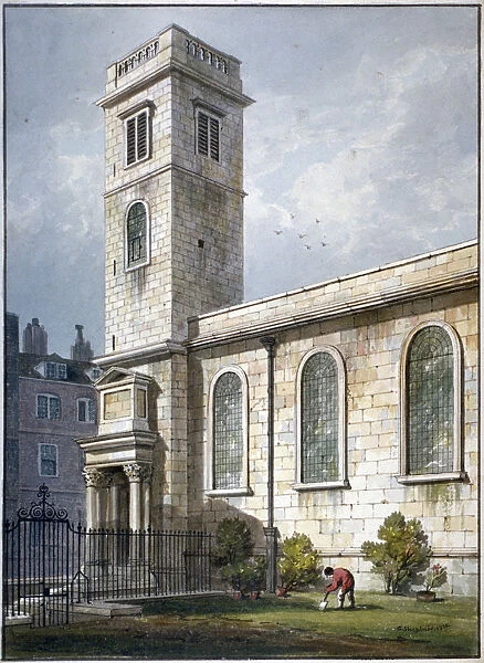 All Hallows Church, Lombard Street, London, 1811. Artist: George Shepherd