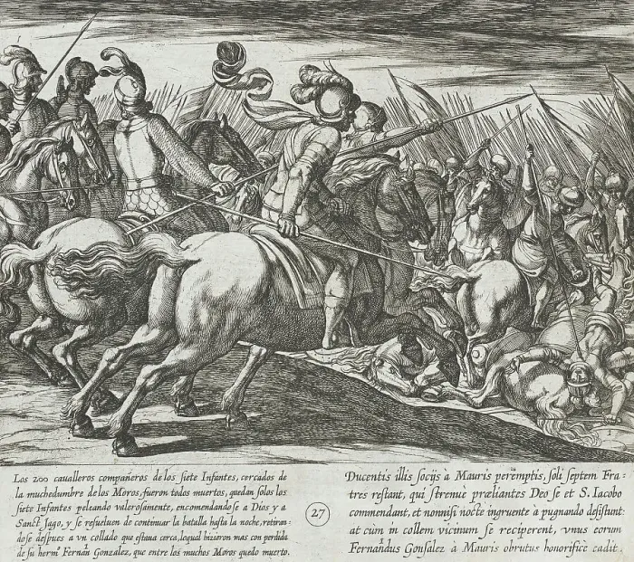 Framed Print : All of the Horsemen Accompanying the Infantes are Slain, as Well as the Infante Fernan Gonzalez, 1612 Creator: Antonio Tempesta Framed Print : All of the Horsemen Accompanying the Infantes are Slain, as Well as the Infante Fernan Gonzalez, 1612 Creator: Antonio Tempesta