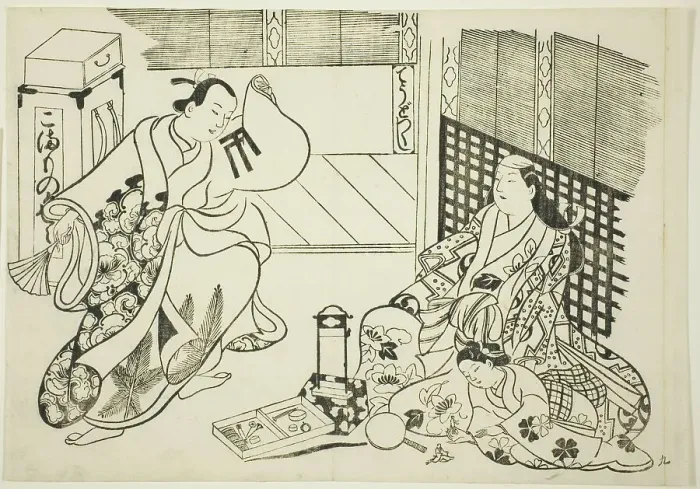 Framed Print : All Kinds of Household Items (Chodo zukushi), from the series Famous Scenes from... c. 1705 / 06. Creator: Okumura Masanobu. All Kinds of Household Items (Chodo zukushi), from the series Famous Scenes from... c. 1705 / 06 Framed Print : All Kinds of Household Items (Chodo zukushi), from the series Famous Scenes from... c. 1705 / 06. Creator: Okumura Masanobu. All Kinds of Household Items (Chodo zukushi), from the series Famous Scenes from... c. 1705 / 06