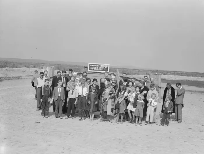Framed Print : All the members of the congregation, Friends church (Quaker), Dead Ox Flat, Oregon, 1939. Creator: Dorothea Lange Framed Print : All the members of the congregation, Friends church (Quaker), Dead Ox Flat, Oregon, 1939. Creator: Dorothea Lange