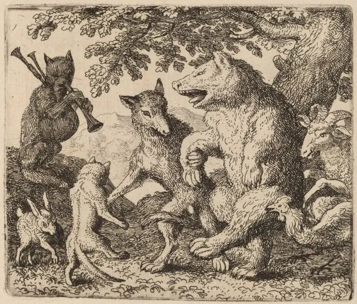 Framed Print : All Rejoice for the Bear and the Wolf, probably c. 1645 / 1656 Framed Print : All Rejoice for the Bear and the Wolf, probably c. 1645 / 1656