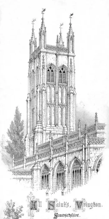 Framed Print : All Saints Church. Wrington. Somersetshire. c1850s Framed Print : All Saints Church. Wrington. Somersetshire. c1850s