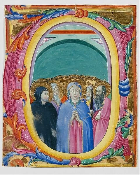 All Saints in an Initial E or O, ca. 1430-40. Creator: Master of the Osservanza Triptych