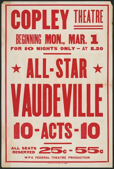 Framed Print : All-Star Vaudeville, Boston, [193-]. Creator: Unknown