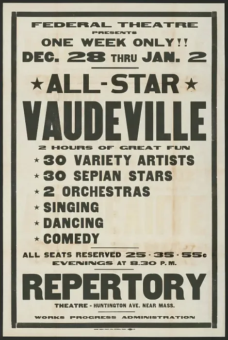 Framed Print : All-Star Vaudeville, Boston, Mass. [193-]. Creator: Unknown