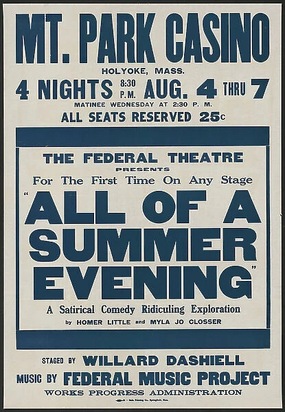 All of a Summer Evening, Holyoke, MA, [193-]. Creator: Unknown