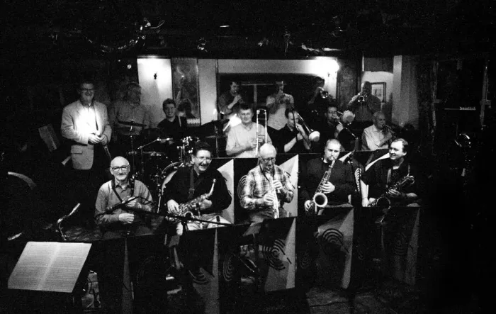 Framed Print : Allan Ganley, B. B. Watermill Jazz Club, Dorking, Surrey, Oct 2000 Framed Print : Allan Ganley, B. B. Watermill Jazz Club, Dorking, Surrey, Oct 2000