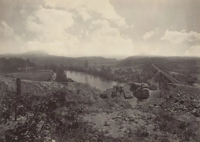 Framed Print : Allatoona from the Etawah, 1860s. Creator: George N. Barnard Framed Print : Allatoona from the Etawah, 1860s. Creator: George N. Barnard