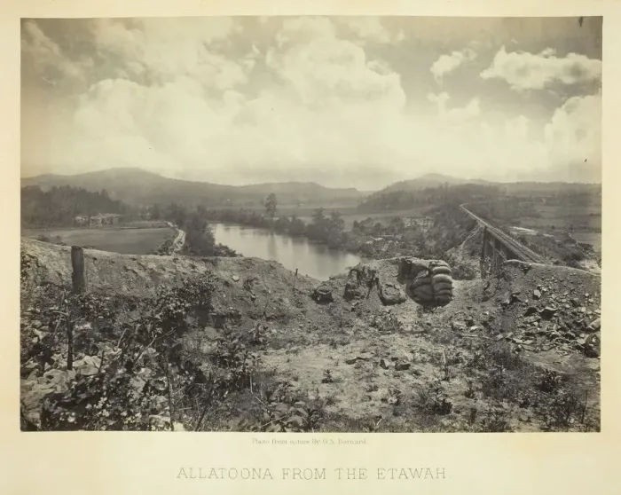 Framed Print : Allatoona from the Etawah, 1866. Creator: George N. Barnard