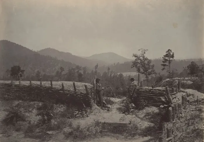 Framed Print : The Allatoona Pass, Georgia, 1860s. Creator: George N. Barnard Framed Print : The Allatoona Pass, Georgia, 1860s. Creator: George N. Barnard
