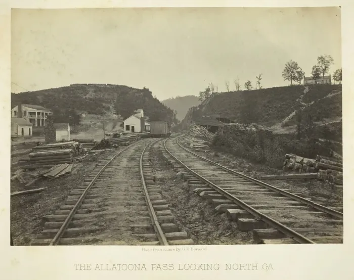 Framed Print : The Allatoona Pass, looking North, GA, 1866. Creator: George N. Barnard Framed Print : The Allatoona Pass, looking North, GA, 1866. Creator: George N. Barnard