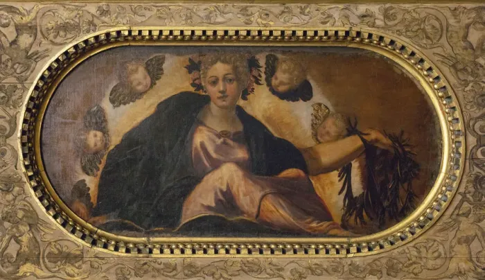 Framed Print : Allegoria della Felicita (Allegory of Happiness), 1565. Creator: Tintoretto Framed Print : Allegoria della Felicita (Allegory of Happiness), 1565. Creator: Tintoretto
