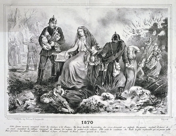 Allegorical cartoon, Franco-Prussian War, 1870-1871