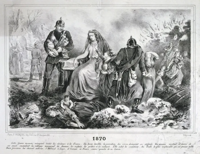 Framed Print : Allegorical cartoon, Franco-Prussian War, 1870-1871 Framed Print : Allegorical cartoon, Franco-Prussian War, 1870-1871
