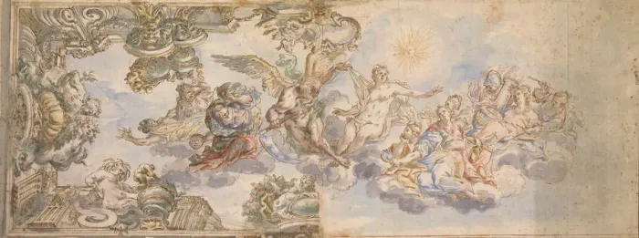 Framed Print : Allegorical Design for a Ceiling Fresco. 1650-1700. Creator: Unknown Framed Print : Allegorical Design for a Ceiling Fresco. 1650-1700. Creator: Unknown