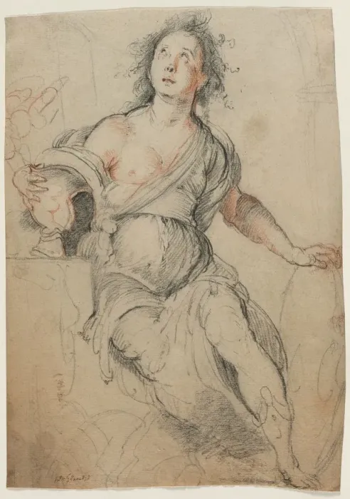 Framed Print : Allegorical Figure, c. 1635. Creator: Bernardo Strozzi (Italian, 1581?-1644) Framed Print : Allegorical Figure, c. 1635. Creator: Bernardo Strozzi (Italian, 1581?-1644)