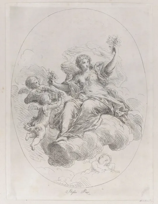 Framed Print : Allegorical figure on a cloud with putti, after Stefano Pozzi, ca. 1745-1802 Framed Print : Allegorical figure on a cloud with putti, after Stefano Pozzi, ca. 1745-1802