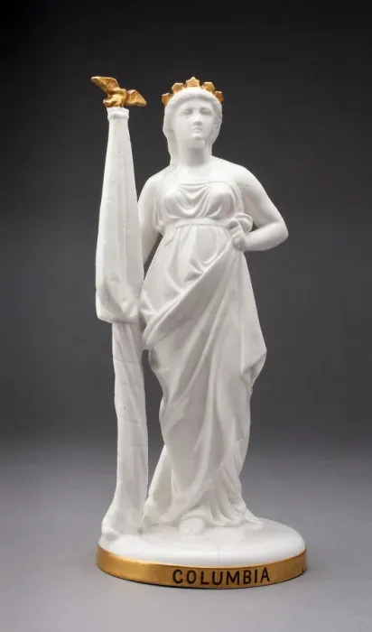 Framed Print : Allegorical Figure of Columbia, Stoke on Trent, c. 1800. Creator: Minton Framed Print : Allegorical Figure of Columbia, Stoke on Trent, c. 1800. Creator: Minton