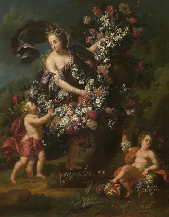 Framed Print : Allegorical Figure with Flowers, 1696. Creator: Gaspar Peeter Verbruggen II Framed Print : Allegorical Figure with Flowers, 1696. Creator: Gaspar Peeter Verbruggen II