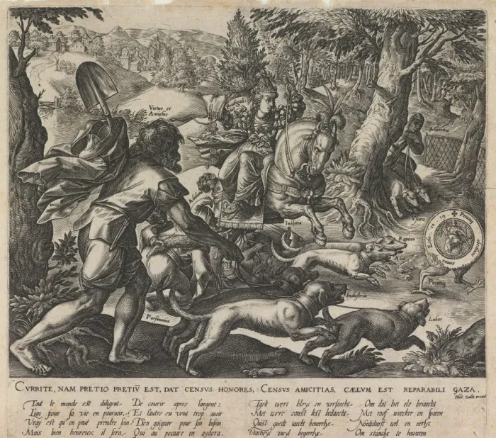 Framed Print : An Allegorical Hunt, 1578. Artist: Stradanus (Straet, van der), Johannes (1523-1605) Framed Print : An Allegorical Hunt, 1578. Artist: Stradanus (Straet, van der), Johannes (1523-1605)