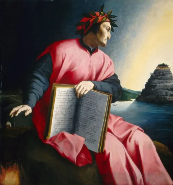 Framed Print : Allegorical Portrait of Dante, late 16th century. Creator: Unknown Framed Print : Allegorical Portrait of Dante, late 16th century. Creator: Unknown