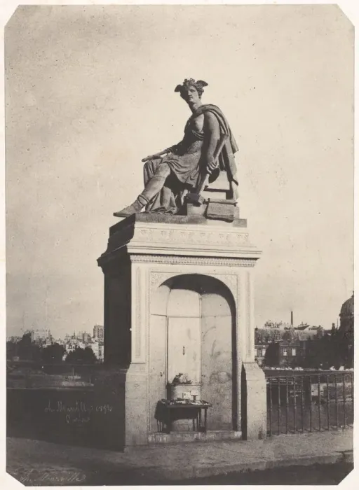 Framed Print : [Allegorical Sculpture of Industry, Pont du Carrousel], 1852. Creator: Charles Marville