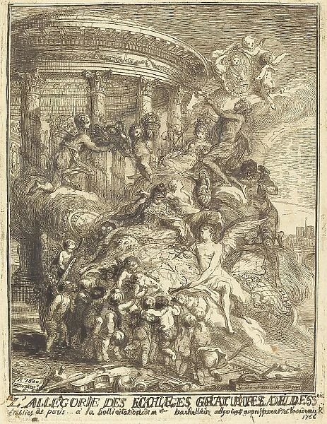 Allegorie des mariages faits par la ville de Paris a la naissance du Duc de Bourgogne, 1751. Creator: Gabriel de Saint-Aubin