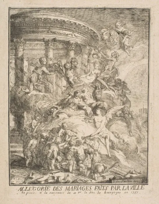 Framed Print : Allegorie des mariages faits par la Ville de Paris a la naissance du Duc de Bourgogne Framed Print : Allegorie des mariages faits par la Ville de Paris a la naissance du Duc de Bourgogne