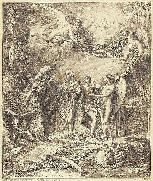 Allegorie sur la mariage du Comte de Provence, 1771. Creator: Gabriel de Saint-Aubin