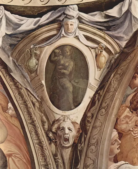Framed Print : Allegories Of The Cardinal Virtues. Frescoes In The Chapel Of Eleonora Da Toledo. Artist: Bronzino, Agnolo (1503-1572) Framed Print : Allegories Of The Cardinal Virtues. Frescoes In The Chapel Of Eleonora Da Toledo. Artist: Bronzino, Agnolo (1503-1572)
