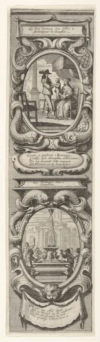 Framed Print : Allegories in Honor of the Birth of the Dauphin, ca. 1638. Creator: Abraham Bosse Framed Print : Allegories in Honor of the Birth of the Dauphin, ca. 1638. Creator: Abraham Bosse