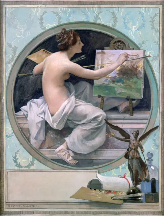 Framed Print : Allegory, 1856-1923. Artist: Francois Flameng Framed Print : Allegory, 1856-1923. Artist: Francois Flameng