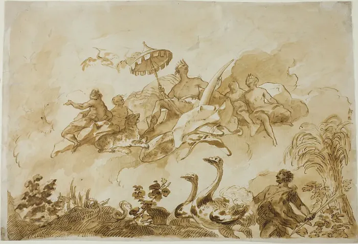 Framed Print : Allegory of Africa, 1765. Creator: Gregorio Guglielmi Framed Print : Allegory of Africa, 1765. Creator: Gregorio Guglielmi