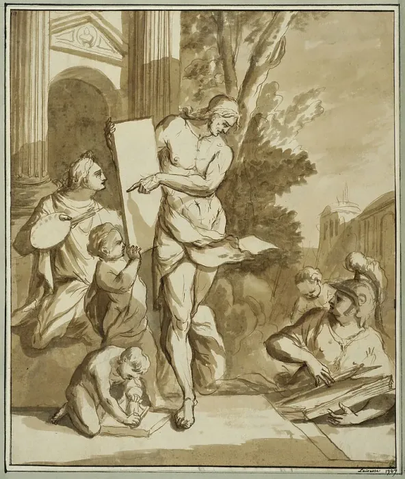 Framed Print : Allegory of the art of painting. Creator: Gerard de Lairesse Framed Print : Allegory of the art of painting. Creator: Gerard de Lairesse