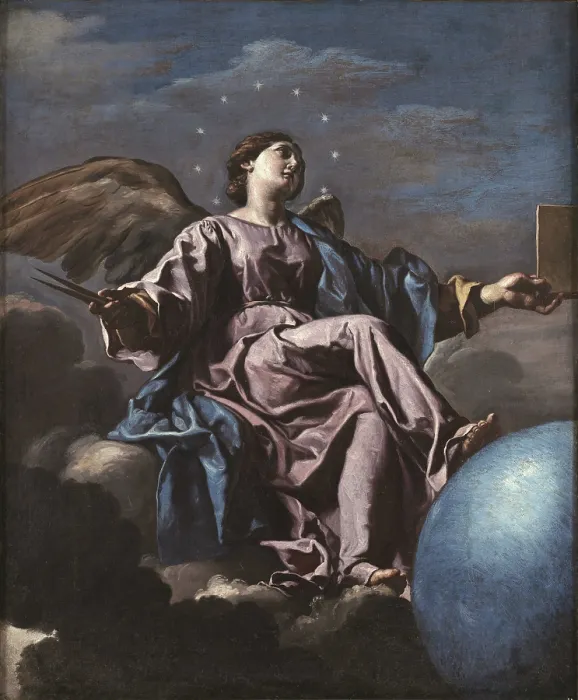 Framed Print : Allegory of Astronomy: Urania, Mid of 17th century. Creator: Cozza, Francesco (1605-1682) Framed Print : Allegory of Astronomy: Urania, Mid of 17th century. Creator: Cozza, Francesco (1605-1682)