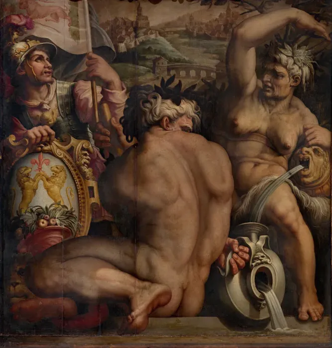 Framed Print : Allegory of Casentino, 1563-1565. Artist: Vasari, Giorgio (1511-1574) Framed Print : Allegory of Casentino, 1563-1565. Artist: Vasari, Giorgio (1511-1574)