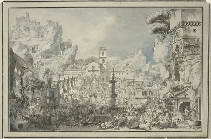 Framed Print : Allegory of the Catholic Church: Plenary Indulgences (Indulgences plénières), c.1790. Creator: Louis Jean Desprez