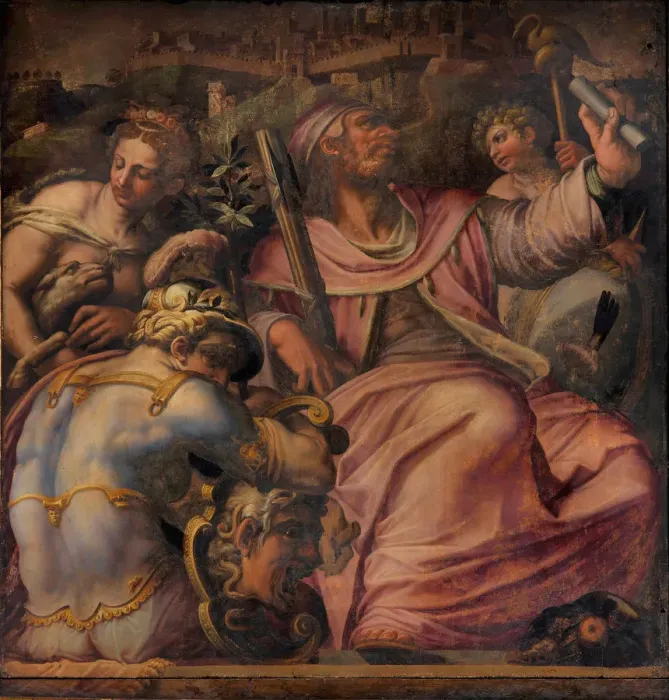 Framed Print : Allegory of Certaldo, 1563-1565. Artist: Vasari, Giorgio (1511-1574) Framed Print : Allegory of Certaldo, 1563-1565. Artist: Vasari, Giorgio (1511-1574)