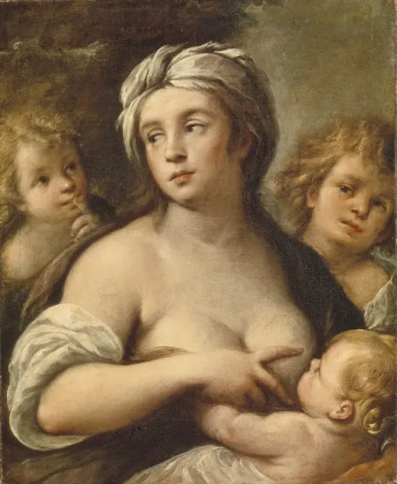 Framed Print : Allegory of Charity, 1650s. Artist: Nuvolone, Carlo Francesco (1609-1662) Framed Print : Allegory of Charity, 1650s. Artist: Nuvolone, Carlo Francesco (1609-1662)