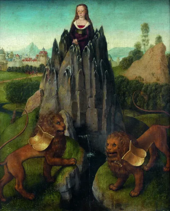 Framed Print : Allegory of Chastity, ca 1475. Creator: Memling, Hans (1433 / 40-1494) Framed Print : Allegory of Chastity, ca 1475. Creator: Memling, Hans (1433 / 40-1494)