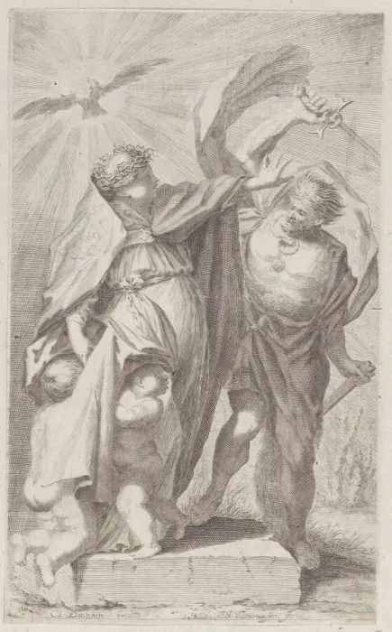 Framed Print : Allegory of the church, 1652-1711. Creator: Johann Jakob Thurneysen the Elder Framed Print : Allegory of the church, 1652-1711. Creator: Johann Jakob Thurneysen the Elder