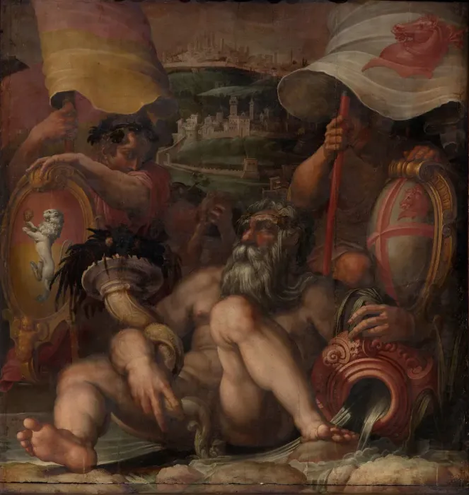 Framed Print : Allegory of Colle val d Elsa and San Gimignano, 1563-1565. Artist: Vasari, Giorgio (1511-1574) Framed Print : Allegory of Colle val d Elsa and San Gimignano, 1563-1565. Artist: Vasari, Giorgio (1511-1574)