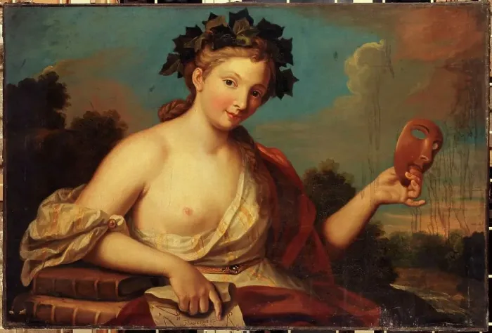 Framed Print : Allegory of comedy, 1856. Creator: Edmond Collignon