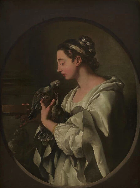 An Allegory, 'Conjugal Love'; Young Woman with two Doves, 1741. Creator: Jean Francois de Troy. An Allegory, 'Conjugal Love'; Young Woman with two Doves, 1741. Creator: Jean Francois de Troy