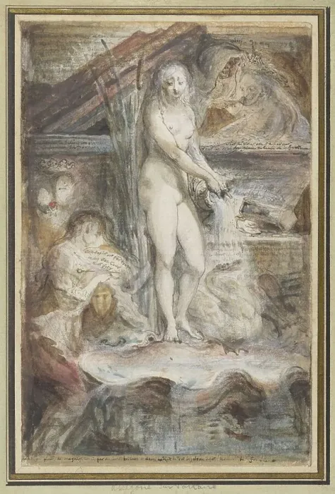 Framed Print : Allegory of the death of Voltaire, 1778-1780. Creator: Gabriel de Saint-Aubin Framed Print : Allegory of the death of Voltaire, 1778-1780. Creator: Gabriel de Saint-Aubin