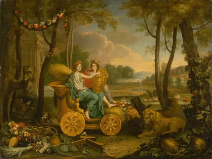 Framed Print : Allegory of the Four Elements: The Earth. Design for a tapestry for King Louis XIV, c Framed Print : Allegory of the Four Elements: The Earth. Design for a tapestry for King Louis XIV, c
